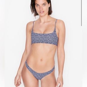 AILA Blue | NWT Oceania Swim Bottom in Indigo Batik